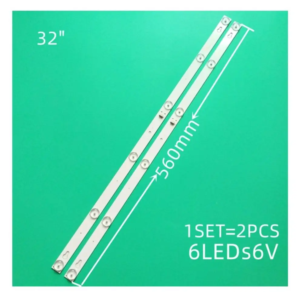 

New L32P1A 4C-LB3206-HR03J HR01J 32D2900 32HR330M06A5 V5 Backlight LED Strip Light Strip 2pcs/set 6LED(6V) 560mm