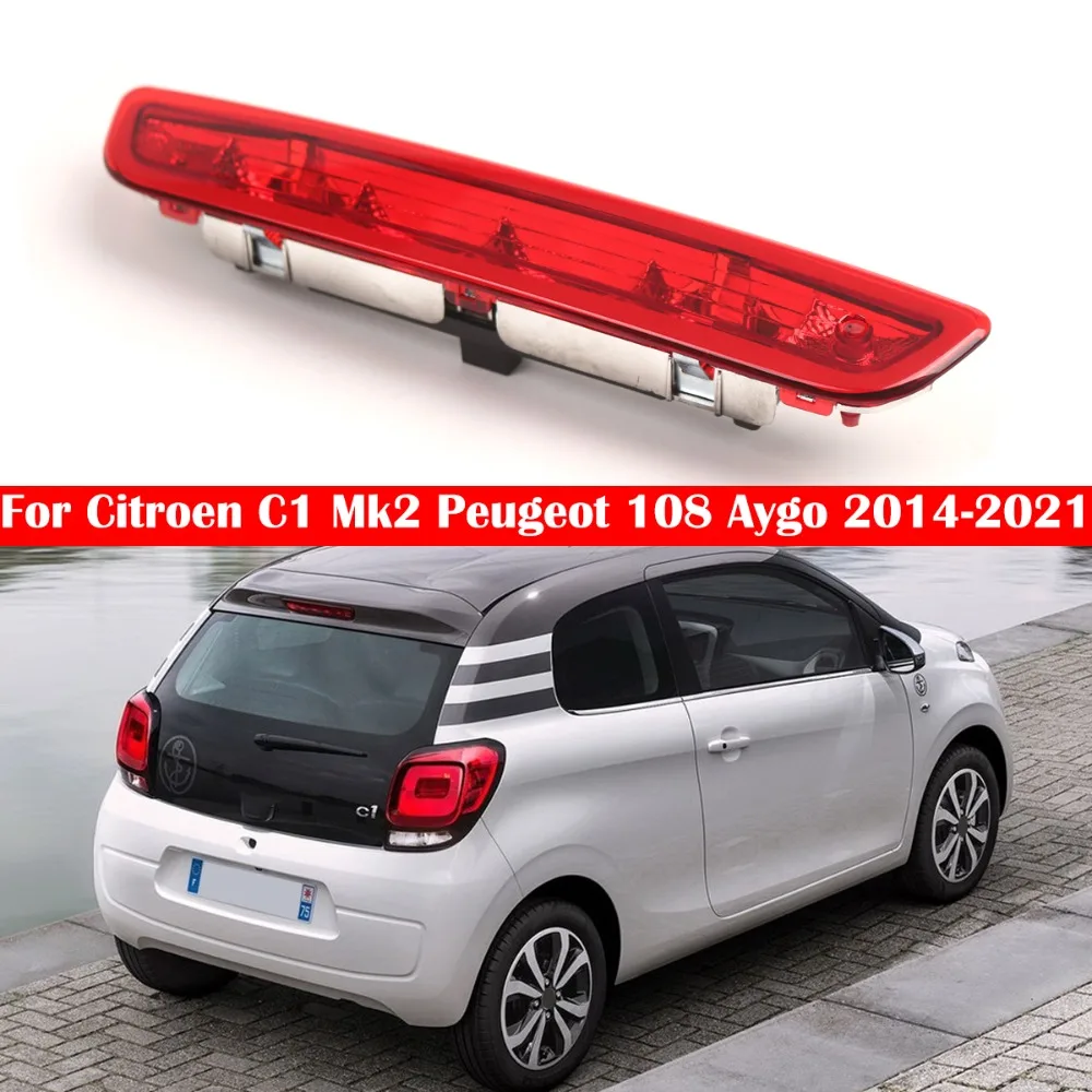 

B000878980 Красные высокие стоп-сигналы Автомобильный внешний задний парковочный фонарь Светодиодный сигнальный индикатор для PEUGEOT 108 2014-2023