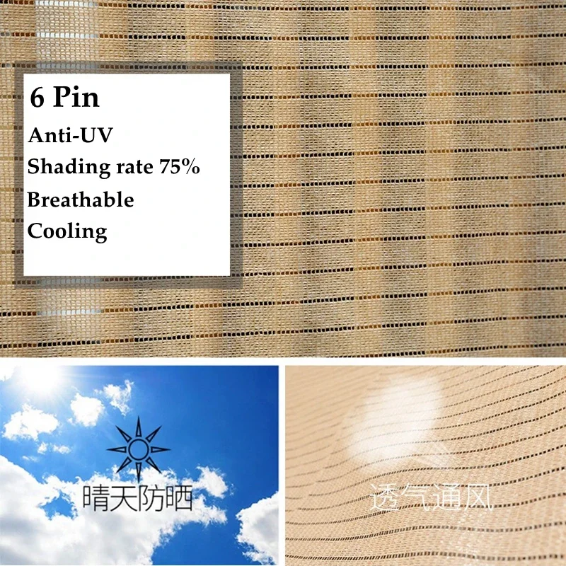 4 Pin Beige Sunshade Net Breathable Anti-UV 75% Garden Plants Shading Outdoor Succulent Cover Pergola Net Balcony Cooling Net
