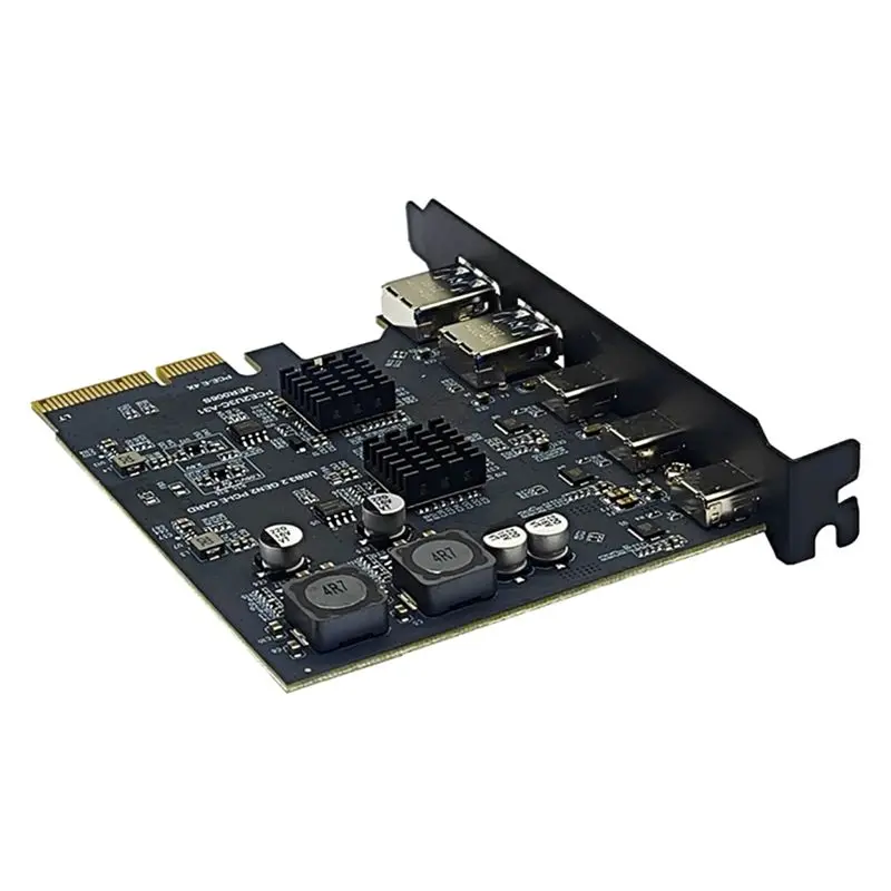 Stylish-PCI Express X4 To 3 Port Type C + 2 Port USB3.2 Gen2 10Gbps Adapter ASM3142 + VL822 Chip PCIE USB Expansion Card