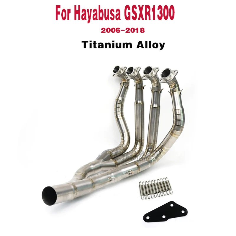 Slip on Exhaust Motorcycle Full Systems Motocross Front Pipe Titanium Alloy Connect Link For Hayabusa GSXR1300  2006-2018