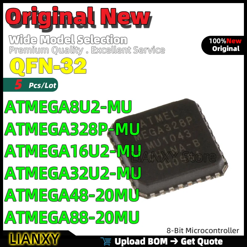 5Pcs QFN-32 ATMEGA8…