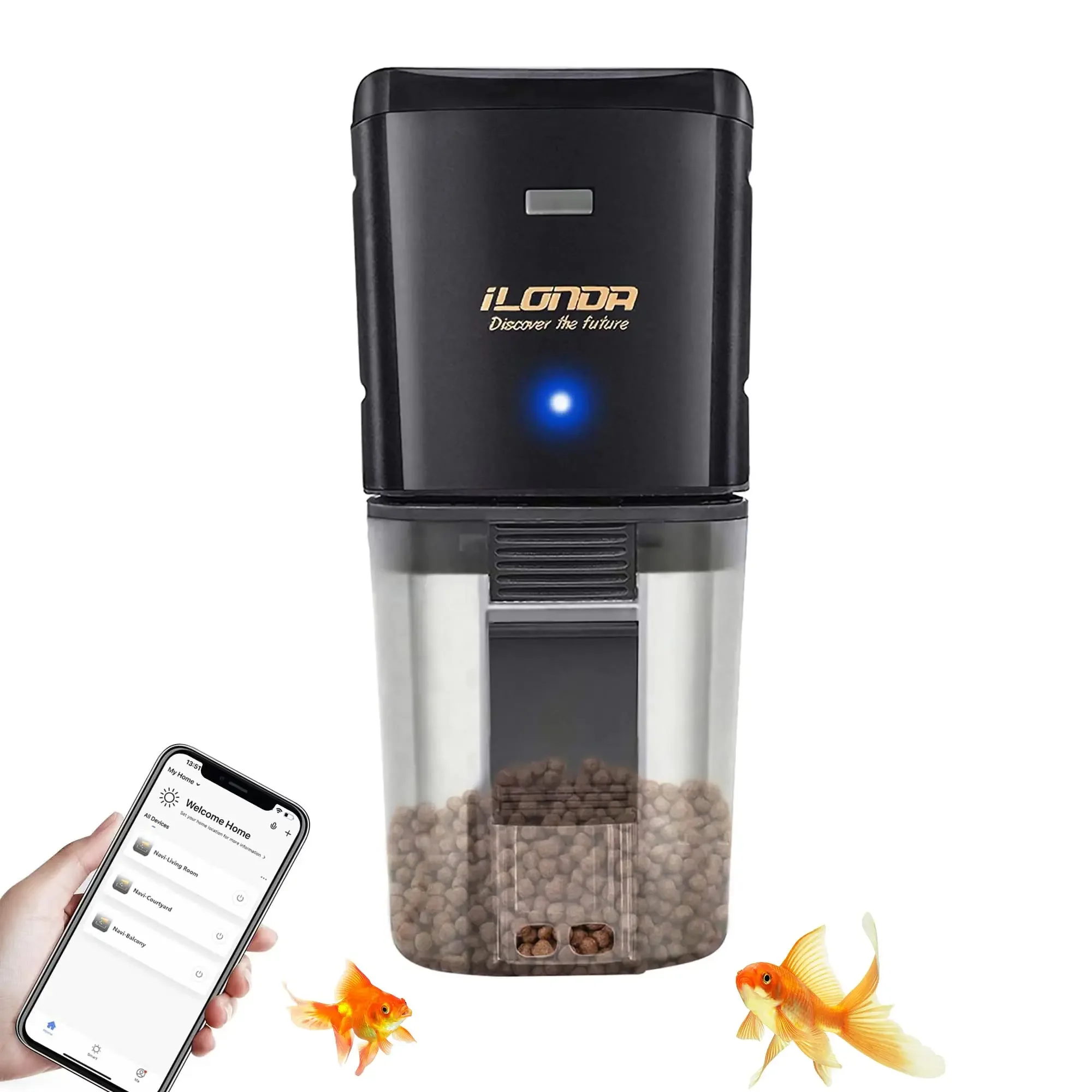 Automatic Aquarium Fish Tank Feeder Timing/Wifi Wireless Smart Phone App Intelligent Speaker Voice Remote Control Fish Feeding