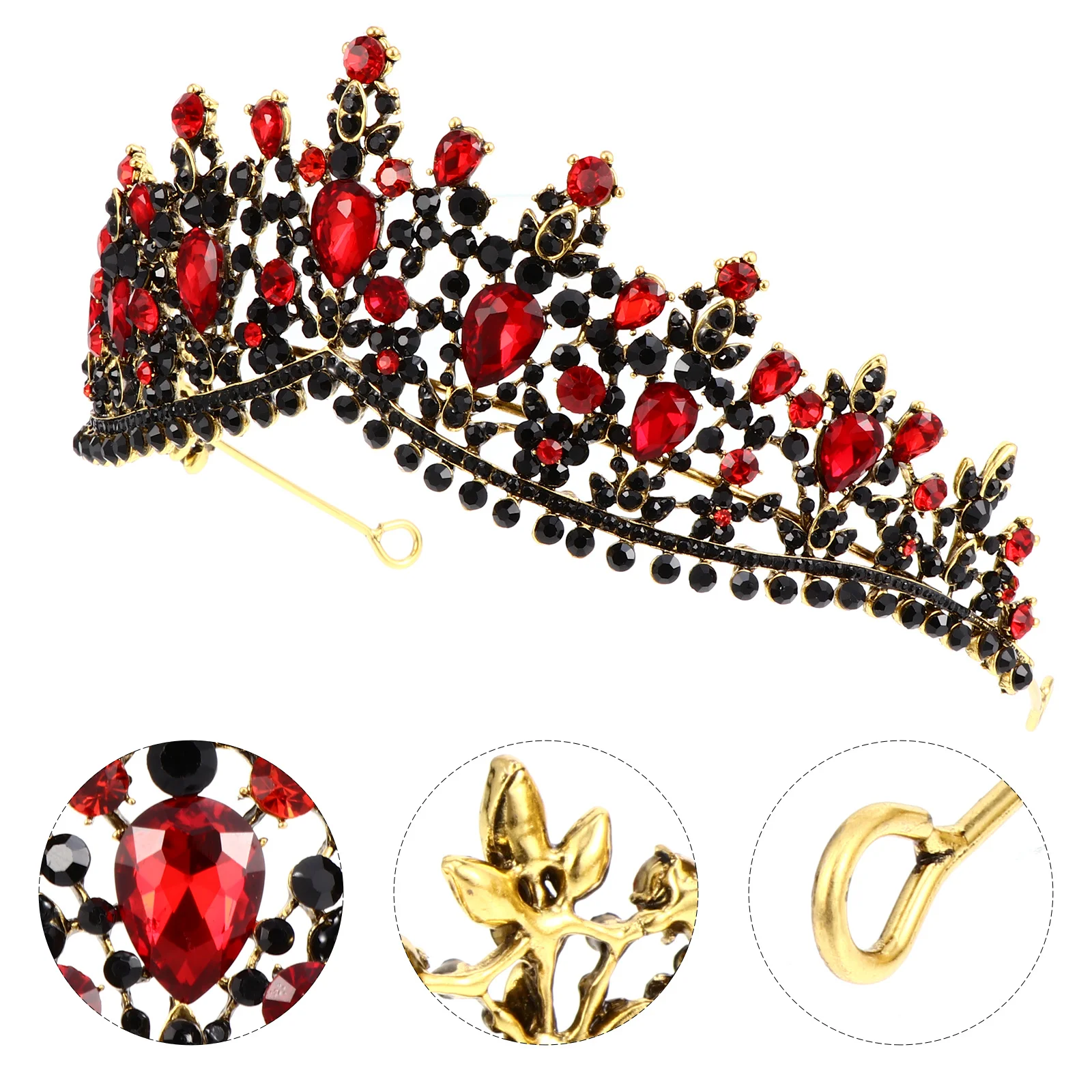 

Baroque Rhinestone Crown Tiara Stylish Wedding Bridal Headdress Beautiful Party Bride Hair Ornament Fashion Crown