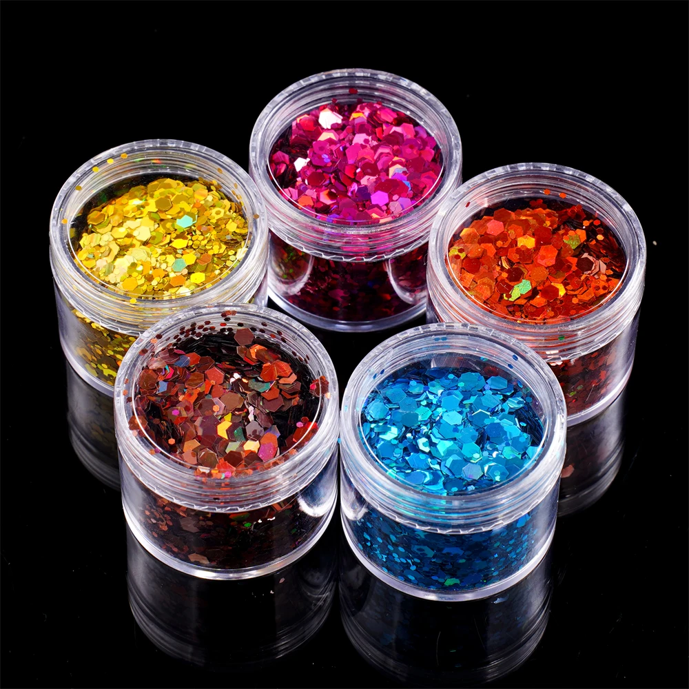 

1Bottle Holographic Hexagonal Chunky Glitter Nail Sequin Epoxy Resin Filler Pigment for DIY Silicone Mold Nail Art Fillings