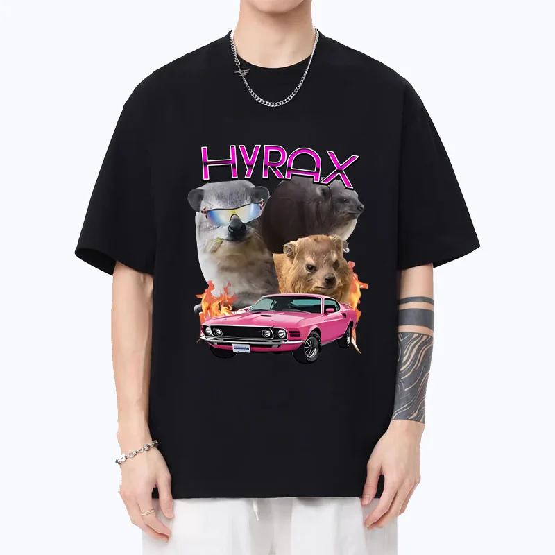 

Stylish Hyrax print T Shirt Funny Meme Mom Dad Vintage T-shirt Fashion Casual t-shirts Men Women Cotton Short Sleeve streetwear