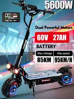 2025 EU New 5600w Dual Motor 60v Electric Scooter Max Speed 85km/h Lcd Display Hydraulic Brake 11 Inch Tyres Foldable Escooter0
