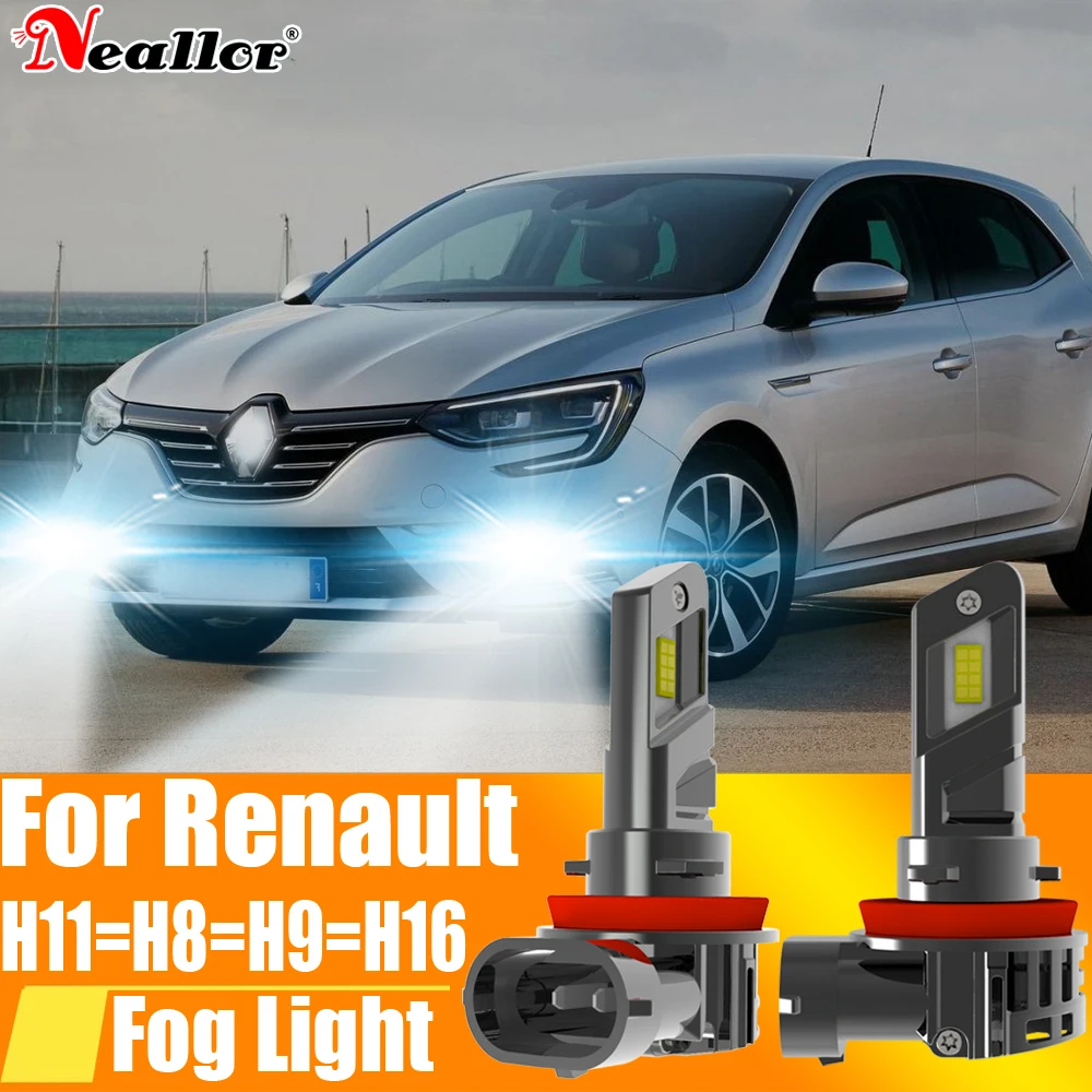 2 pz H11 H8 Led fendinebbia Canbus H16 H9 lampadina per auto 12v 55w per Renault Megane 3 2 4 Scenic Clio Duster Master Captur Fluence