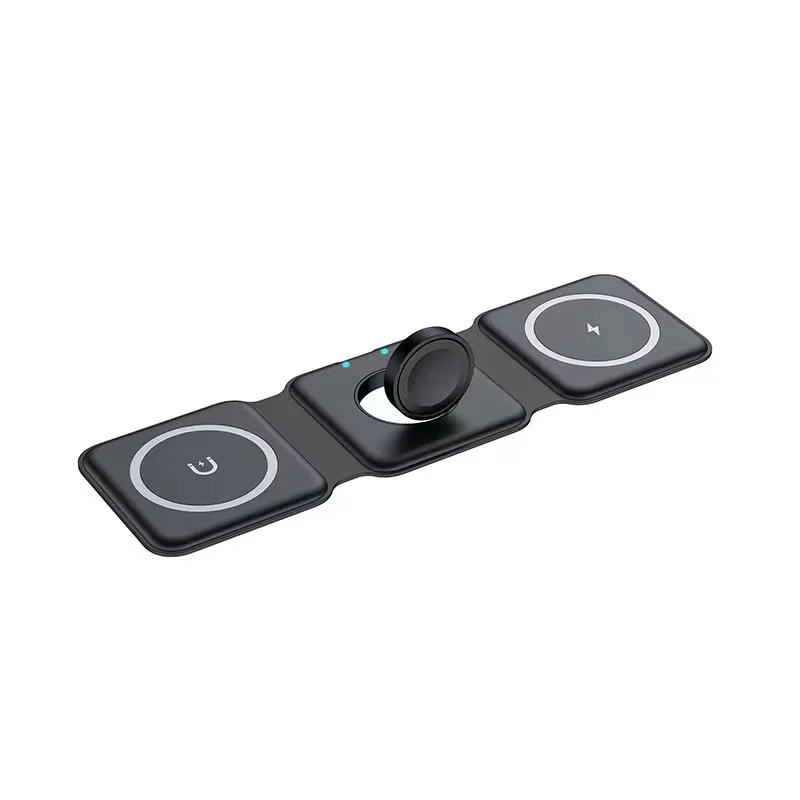 3-in-1 magnetisches faltbares kabelloses Ladegerät, 15 W Schnellladung, USB Typ C, für Telefone, Uhren und Ohrhörer – Detail 9