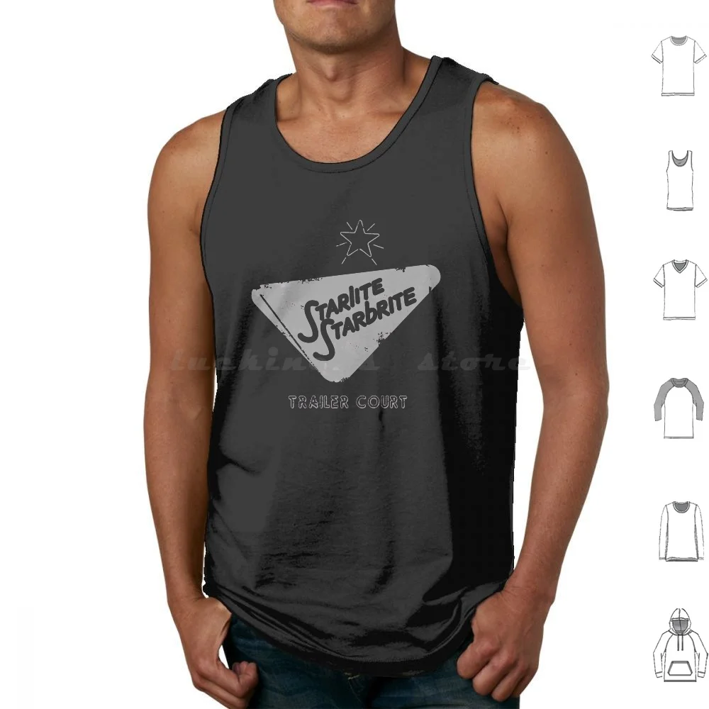 Starlite Starbrite Distressed Logo Tank Tops Print Cotton The Last Starfighter Rylos Starfighter Gunstar Alex Rogen