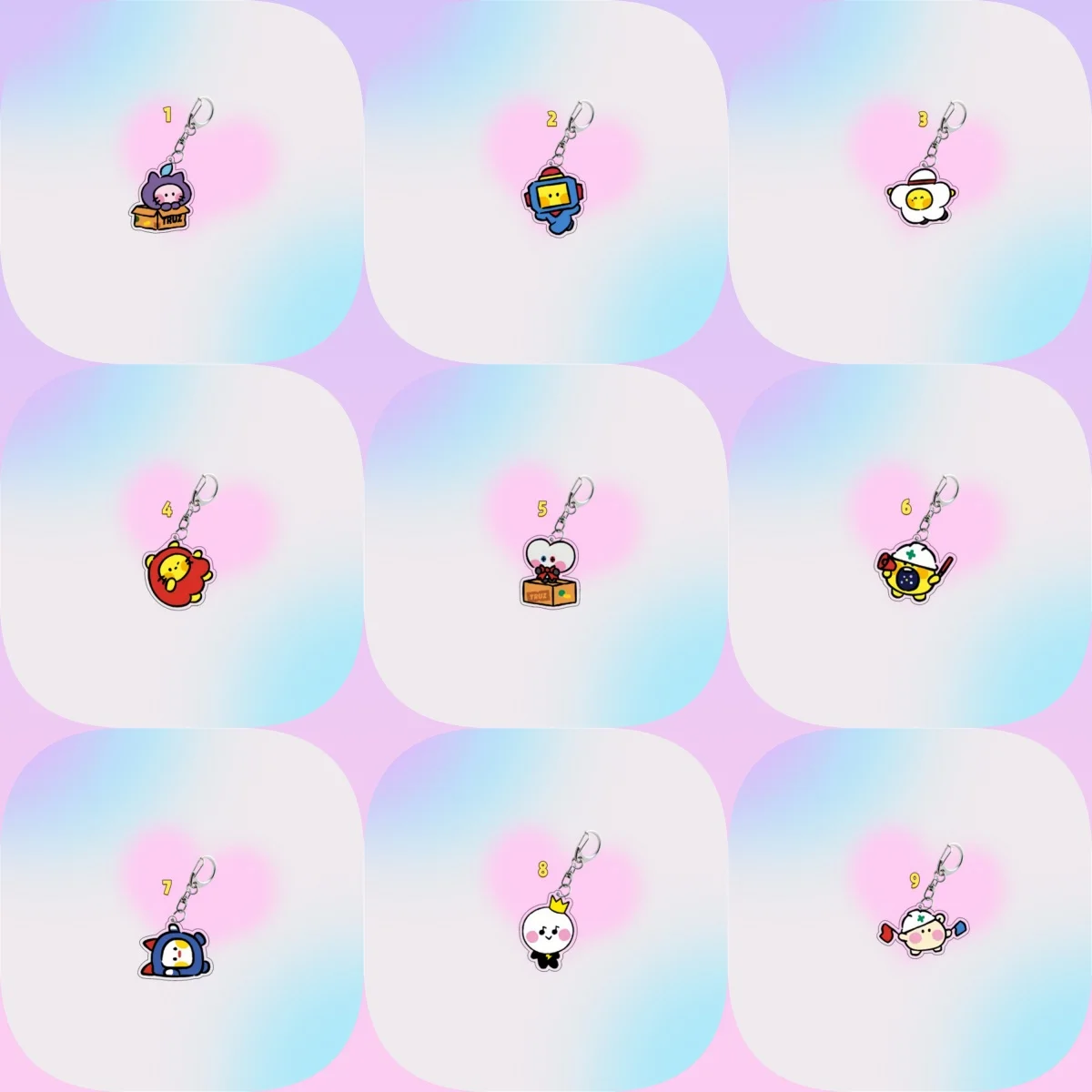 

6CM hot Anime TREASURE Acrylic Keychain Model Cosplay Characters Ornament Accessories Good Christmas Collection Gifts