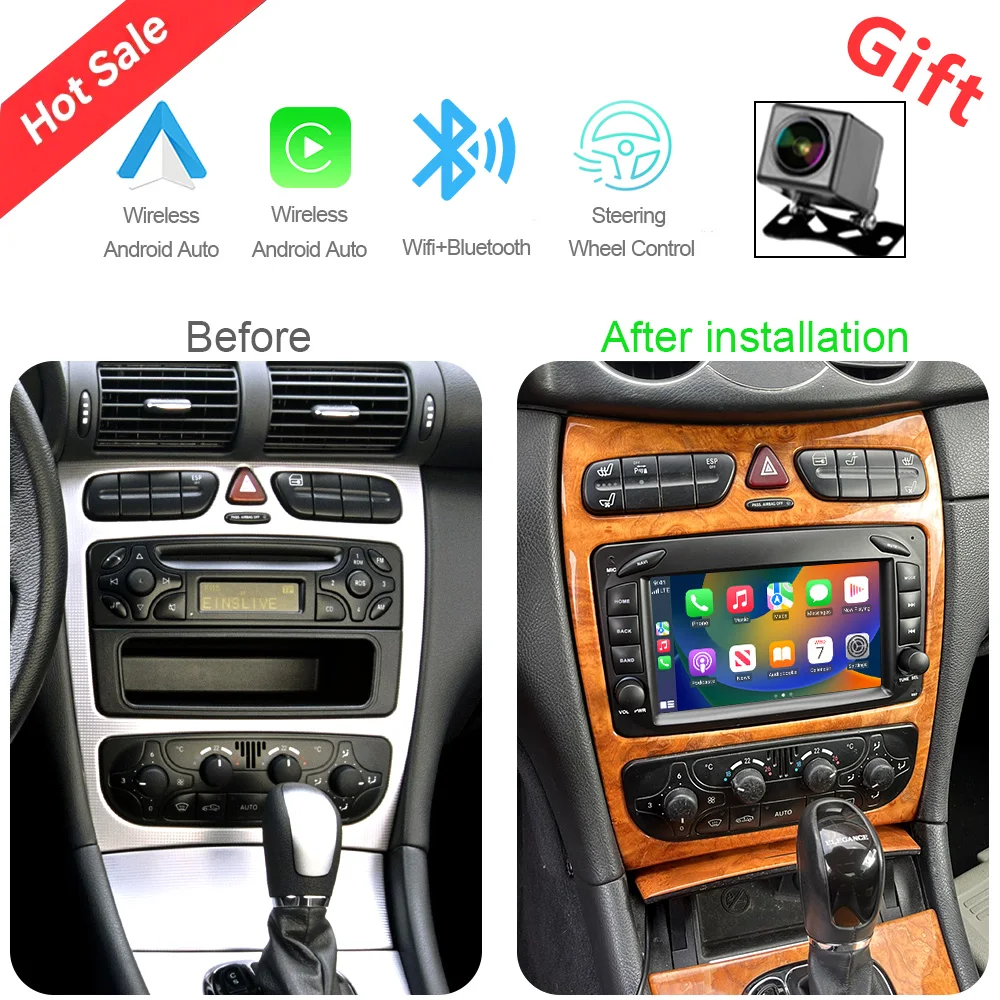 

CHSTEK Android 13 Car Radio For Mercedes Benz CLK W209 Viano Vito C/G-Class W203 W463 W208 W168 Stereo Carplay GPS WIFI Player