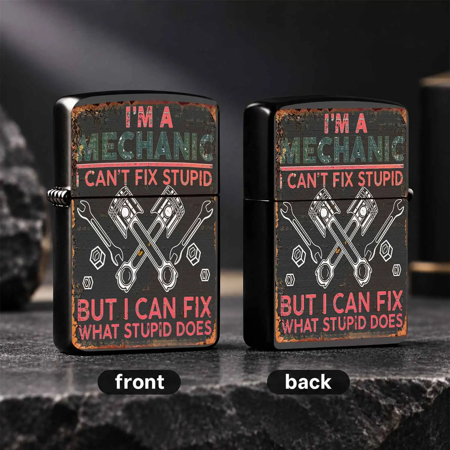 Vintage Mechanic Quote Portable Lighter, Funny I Am A Mechanic Slogan Design, All-Scene Usable Creative Ignition Accessory, Ideal Gift For Auto Repair Enthusiasts, Car Lovers, Handy Daily Use Gadget For Outdoor, Home, Wo A Humorous And Inte