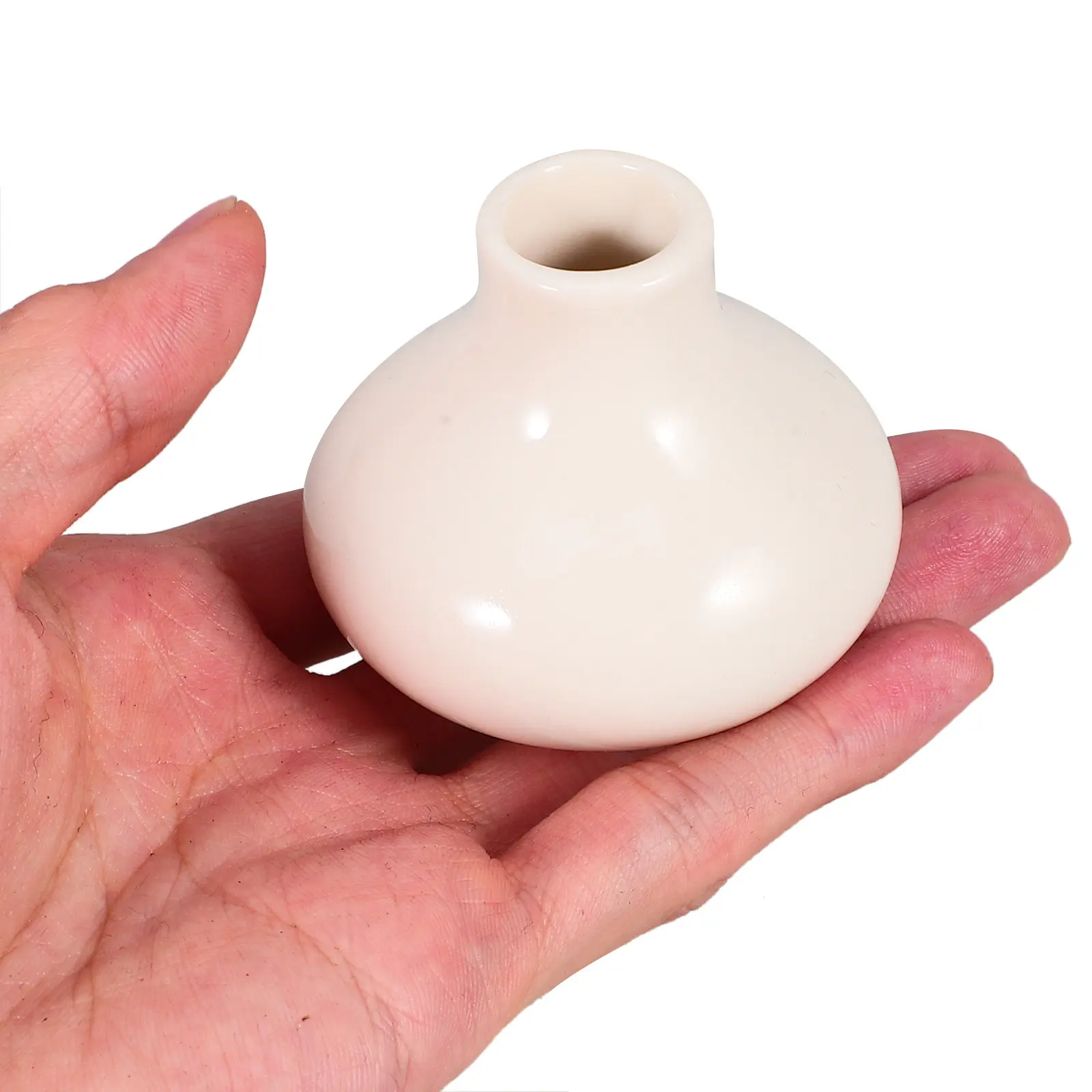 

6Pcs Ceramic Refrigerator Magnets Mini White Porcelain Small Vase Breathable Desktop Flower Pot Simple Plant Decoration for Home