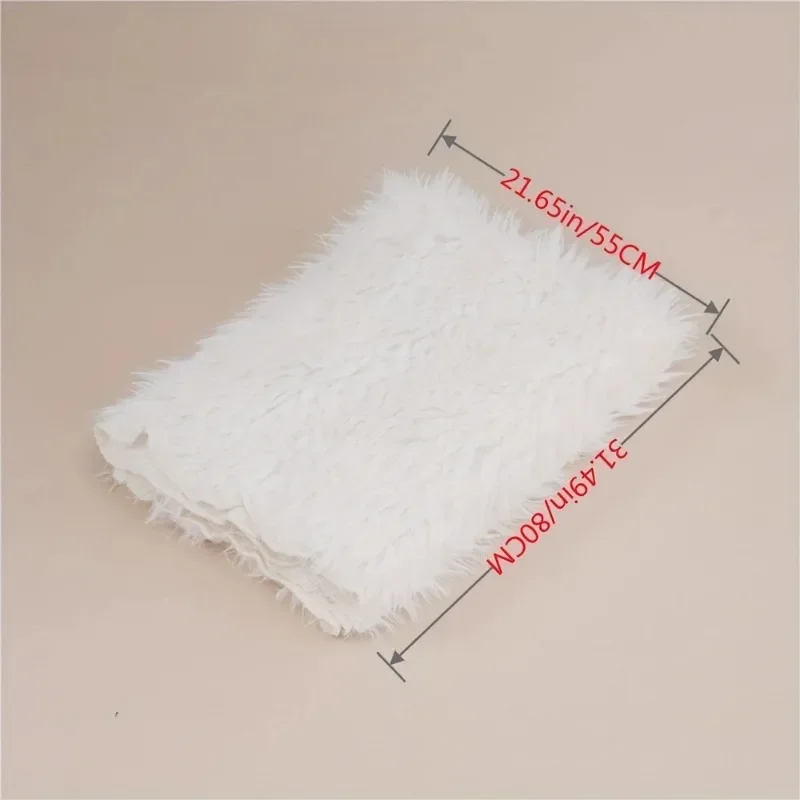 50x80cm Baby Photography Mat Soft Plush Rectangle Blanket Solid Color Mink Fur Bed Backdrop Mat Studio Baby Photoshoot Props