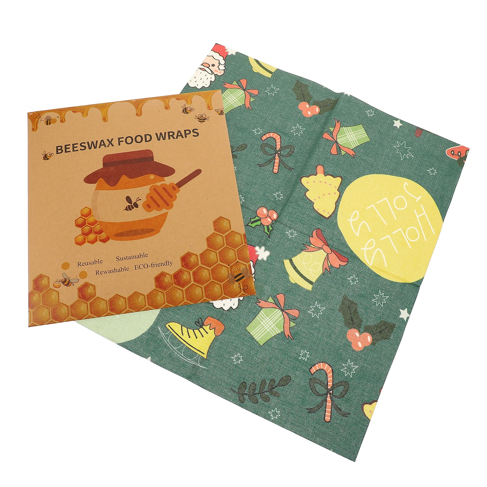 

3 Pcs Beeswax Food Wraps Natural Cotton Wax Cloth Fresh Preservation Reusable Sustainable Outdoor Baby Food Wrap