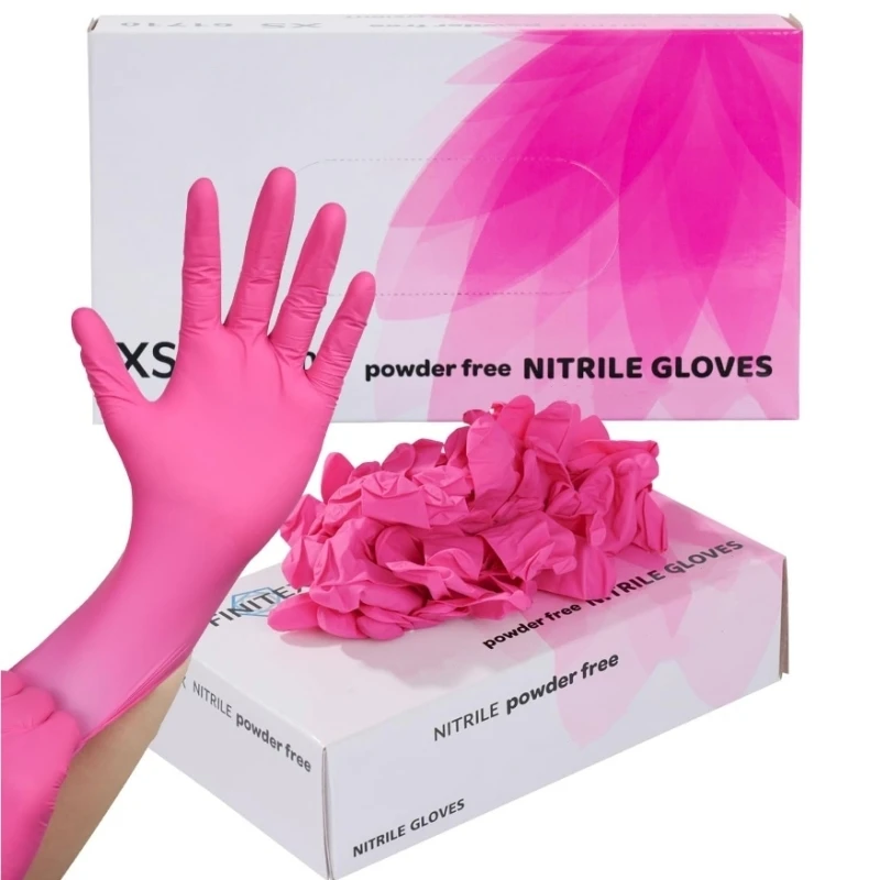 

20/50/100 шт. фуксия нитриловые одноразовые перчатки 3,5 мил без латекса бытовые чистящие перчатки для женщин кухня дома садоводство авто