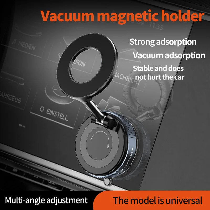 

WONDRARISE Foldable 360° Rotating Magnetic Vacuum Car Mount for Smartphones - Aluminum Alloy, Ultra-Secure