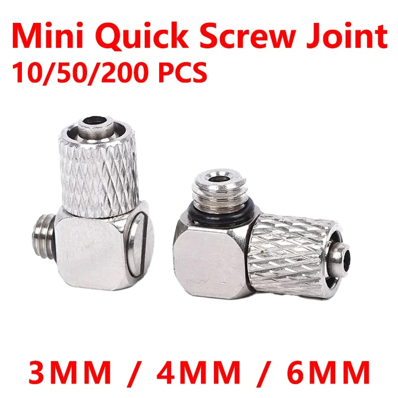 

10Pcs Mini Pneumatic Pipe Connector Male Thread Screw Through Quick Fitting OD 3mm 4mm 6mm Air Tube Fast Twist Joint