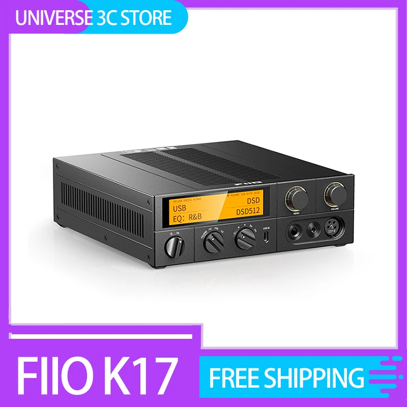 Fiio K17 Dsd Decoding Desktop All-In-One Headphones Power Amplifier Hifi Hi-Res Decoder Ak4191+Ak4499ex*2 Dac Chips Custom Gift