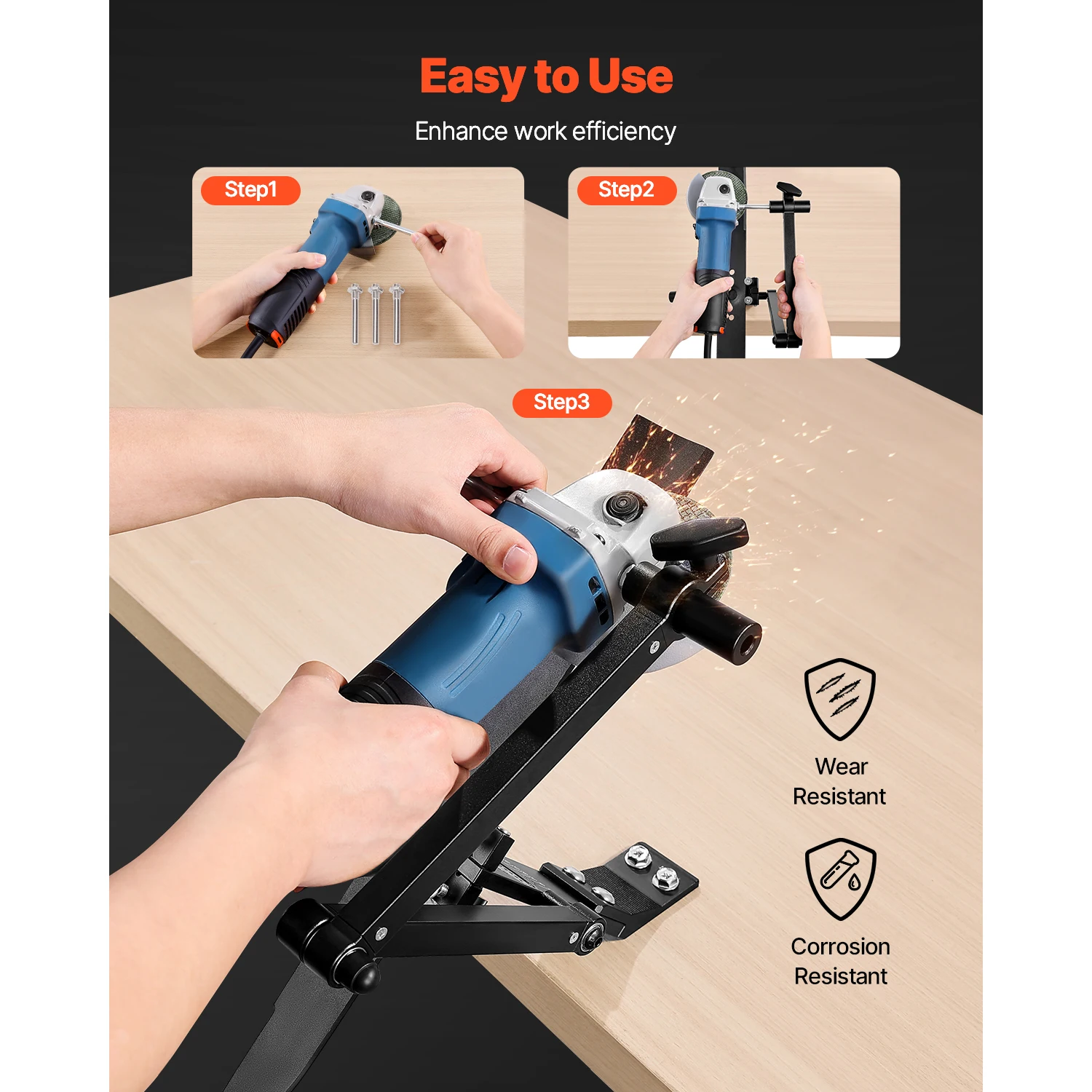 SucceBuy Lawn Mower Blade Sharpener 15° - 45° Adjustable Lawnmower Blade Sharpening Tool Compatible with Most Angle Grinders
