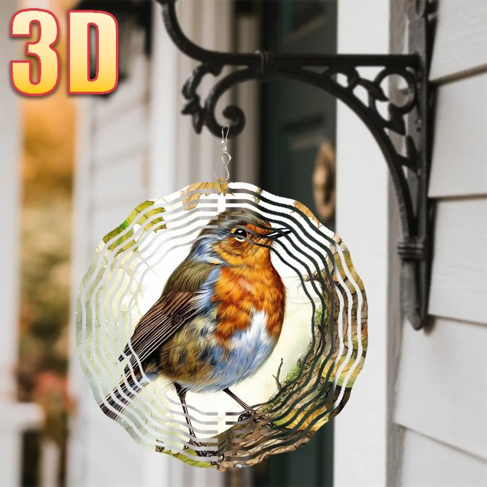 CIFBUY Wind Chimes 360 Rotating Metal Garden Spinner DIY Hanging Ornament Decor for Patio Yard Lawn Porch