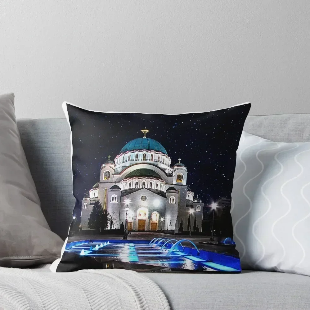 

The Church Of Saint Sava Belgrade Throw Pillow Christmas Covers Plaid Sofa pillow