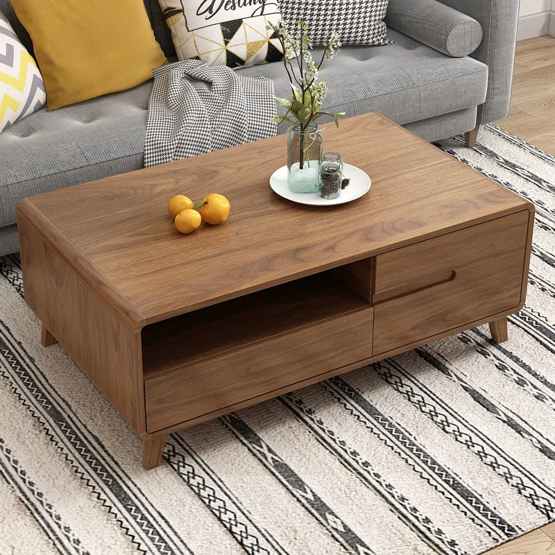 

Modern Vintage Coffee Table Rectangle Organizer Drawer Unique Trendy Mid Century Mid Century Simple Coffee Table Furniture