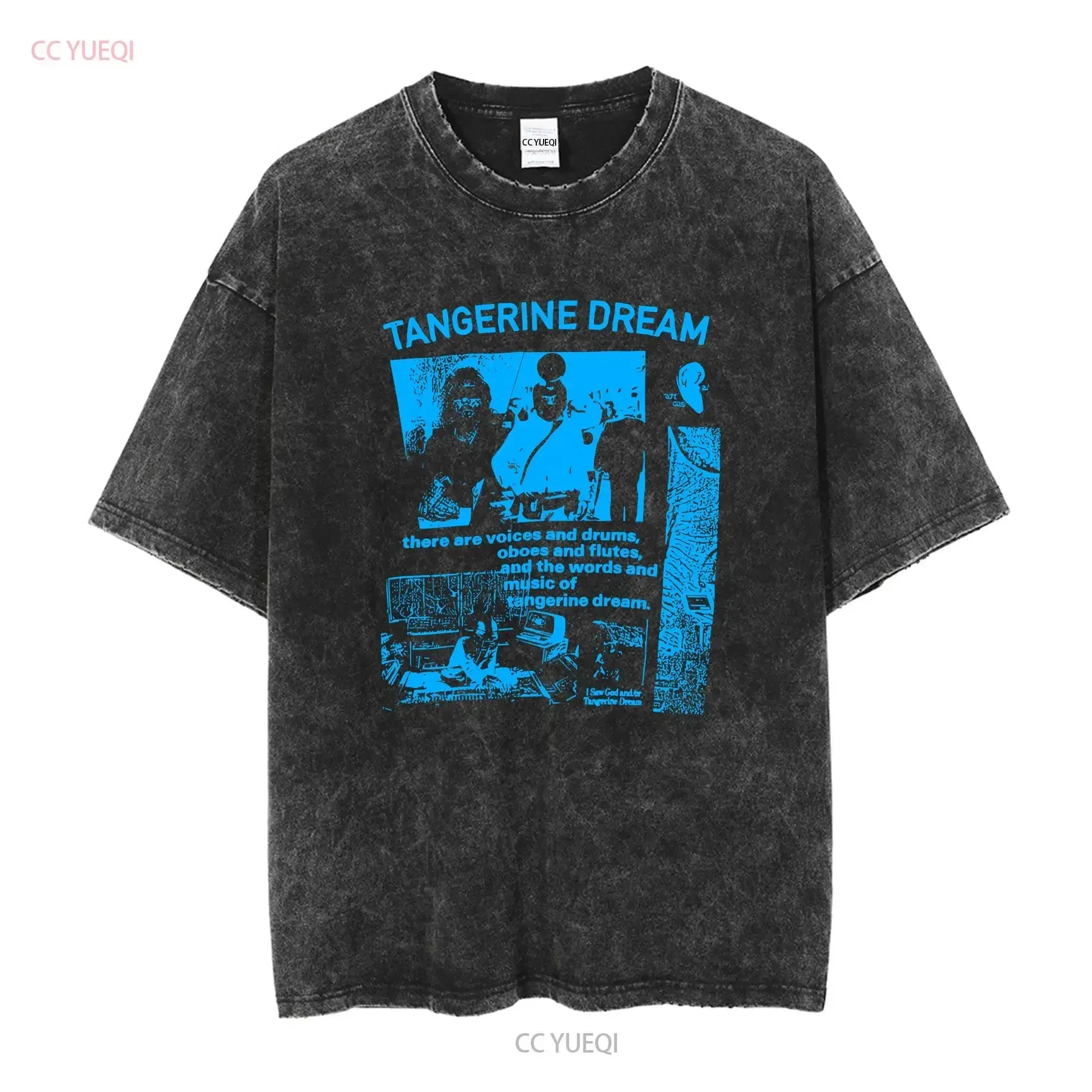 Customization Shirt Tangerine Dream Band There Are Voices T Shirt Classic Black S 5XL NE2362 Vintage Washed Streetwear Soft