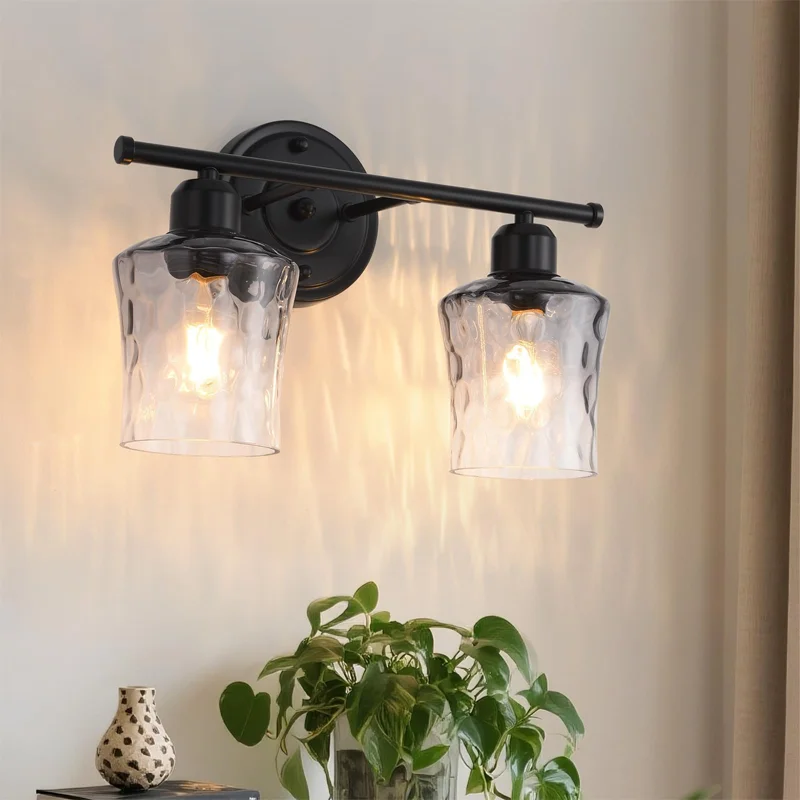 E27 Wall Light Glass Shade Wall Lamp Modern Three heads Bedroom Living Room Indoor Vintage Mirror Bathroom Lamps Gradient Glass