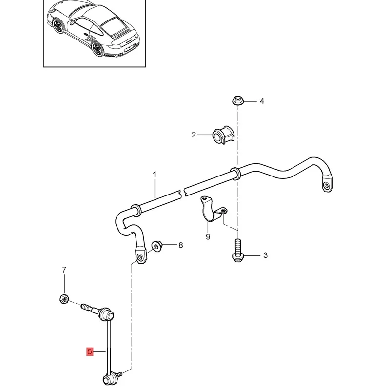 2008 Targa 4S 3.8L 2010 Turbo 3.8T 2010 Turbo Cabriolet 3.8T Steering tie rod head and steering gear outer ball joint