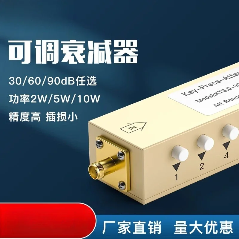 SMA/N type radio frequency adjustable attenuator 0-90dB step /button 0-3GHz