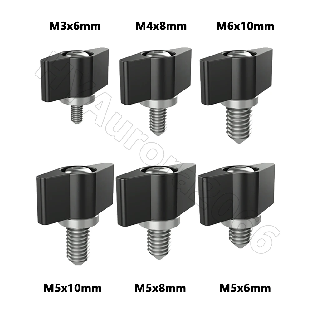 Thumb Screws M3 M4 M5 M6, Aluminum Alloy T Shape Screws, Adjustable Handle Knob Tighten Screw Bolts for DSLR SLR Rail Rod Slider