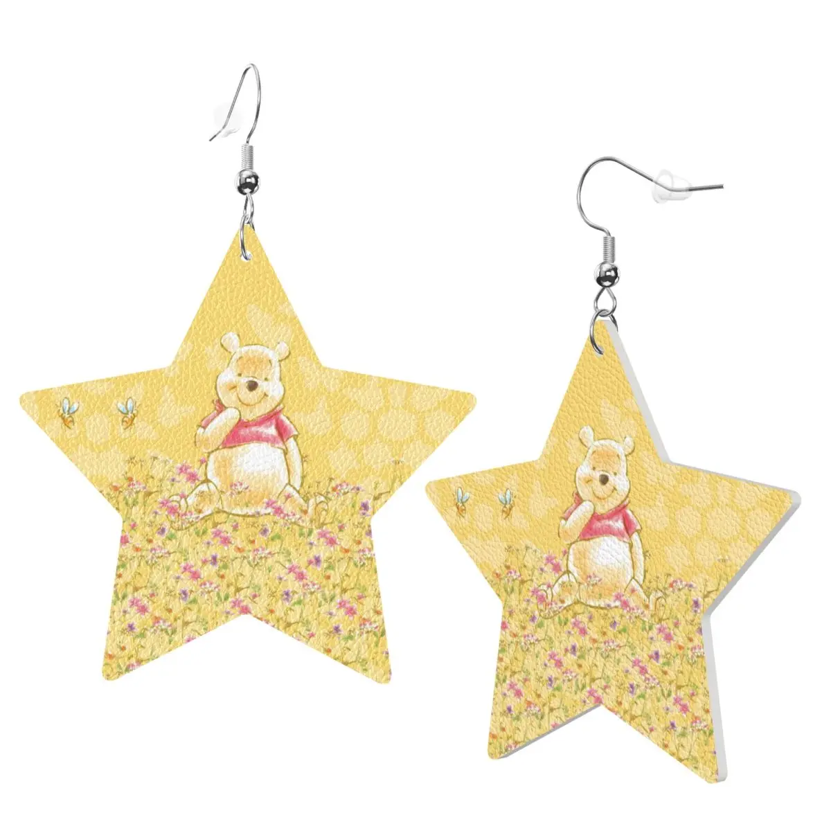Custom Winnie The Pooh Leather Earrings for Women Dangle Earrings Jewelry Accessories view 2