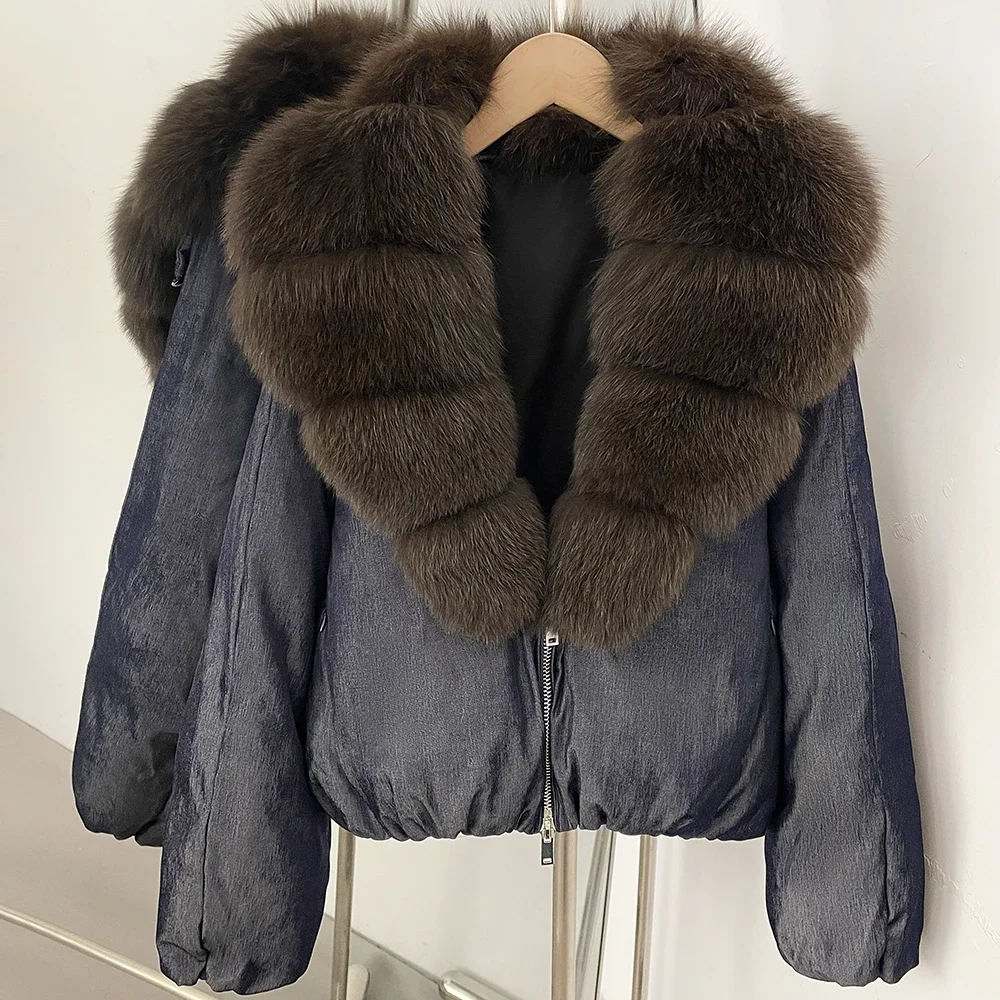 OFTBUY 90% White Duck Down Coat Luxury Winter Puffer Jacket Women Female Real Natural Fox Raccoon Fur Thick Warm Parkas