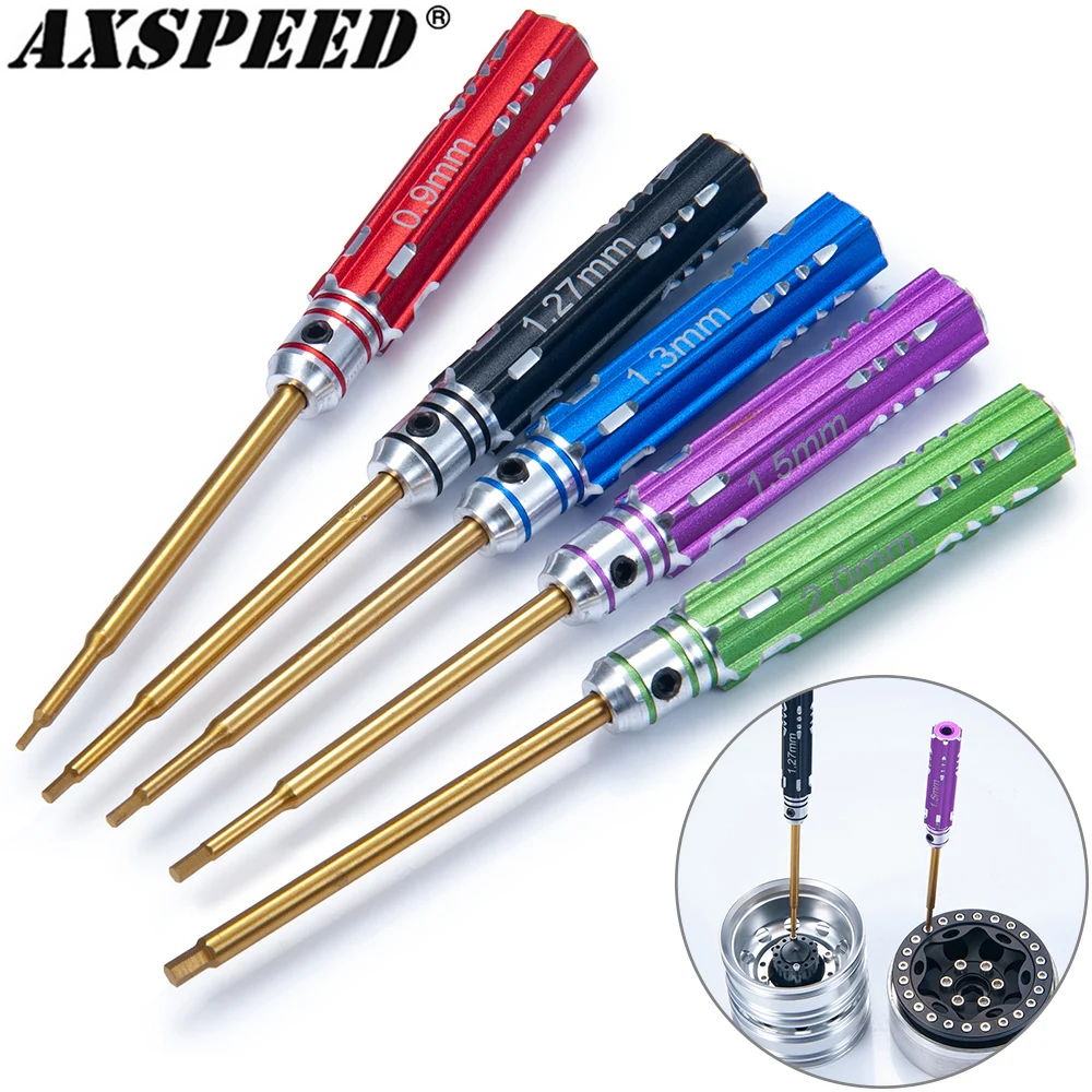 AXSPEED Hexagon Screwdriver Screw Driver Tool Kit for 1/18 1/24 Axial SCX24 TRX4M Tamiya RC Car Repair Tools