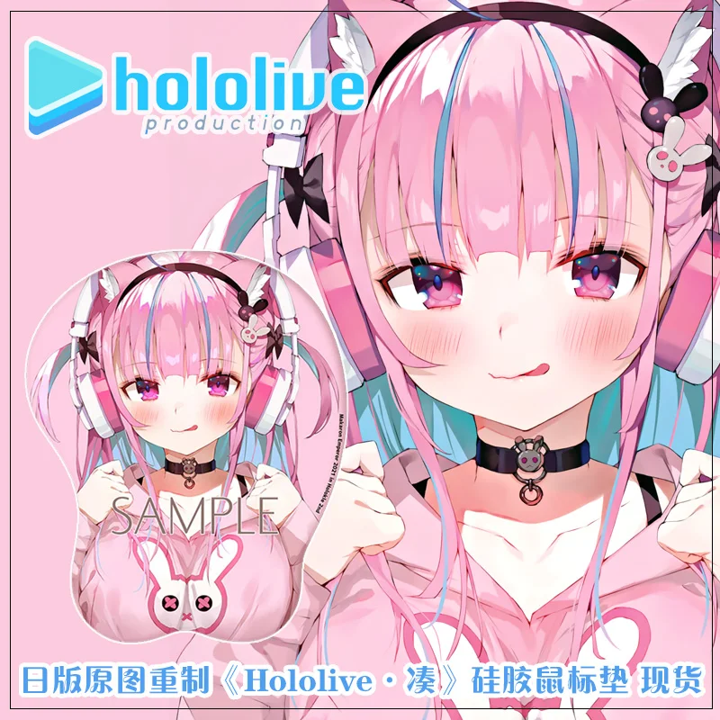 Hololive Vtuber Minato Aqua Cosplay Anime Mouse Pad Cute Wrist Support Mousepad HD Print Mouse Mat Game Keyboard Pads silica gel