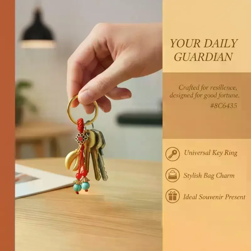 Chinese Lucky Gold Plated Fortune Pendant Charms With Auspicious Blessing For Spring Festival Gifts Wallet Decor Souvenirs