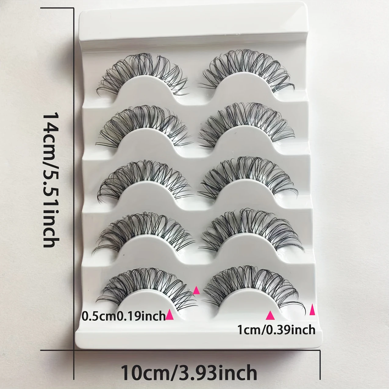 透明な茎のふわふわでカールしたDHストライプまつげ -5ペア、それは目をより生き生きとさせるクロス厚まつげです