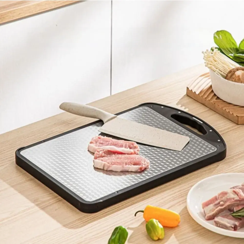 

Durable Steel Stainless Steel Cutting Board Portable Design Compact Size Scratch Resistant Board Easy to Clean Easy Grip