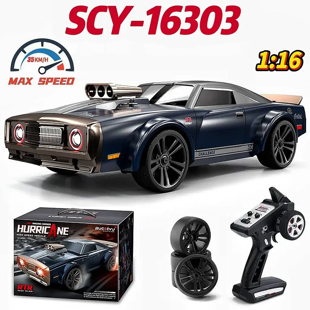 

SCY 16303 1:16 Scale High Speed Remote Drift Car Electric 4WD Boys Toy 35 KM/H 2.4G Remote Control With Lights