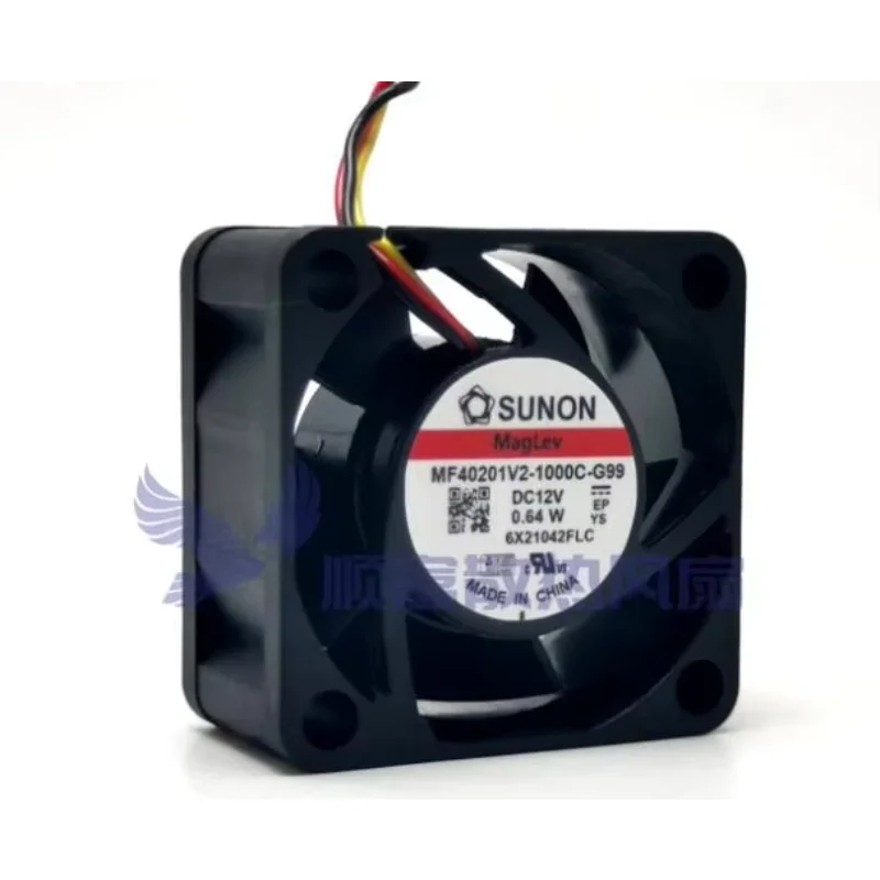 SUNON-ventilador de refrigeración para servidor, MF40201V2-1000C-G99 DC 12V, 0,64 W, 40x40x20mm, 3 cables