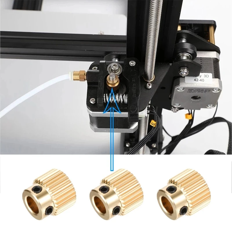 5 sztuk / partia 40 zębów Mosiężne koło zębate Drukarka 3D Koło zębate do CR-10 CR-10S S4 S5 Ender 3 Ender 3 Pro Ender 3 V2 z prezentem