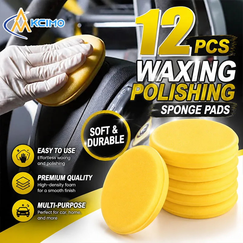 Car Waxing Polishing Sponge Pads 12Pcs High Density Foam Car Care Applicator Pads For Wax Polish Sealant