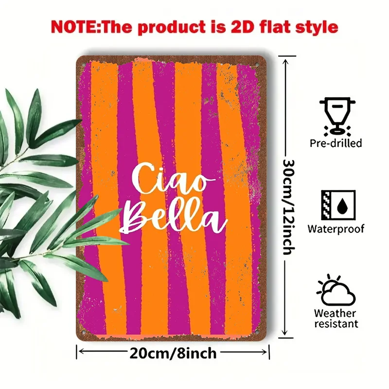 2D Flat - 1pc 2D[Flat] Metal Sign Retro Tin Painting 