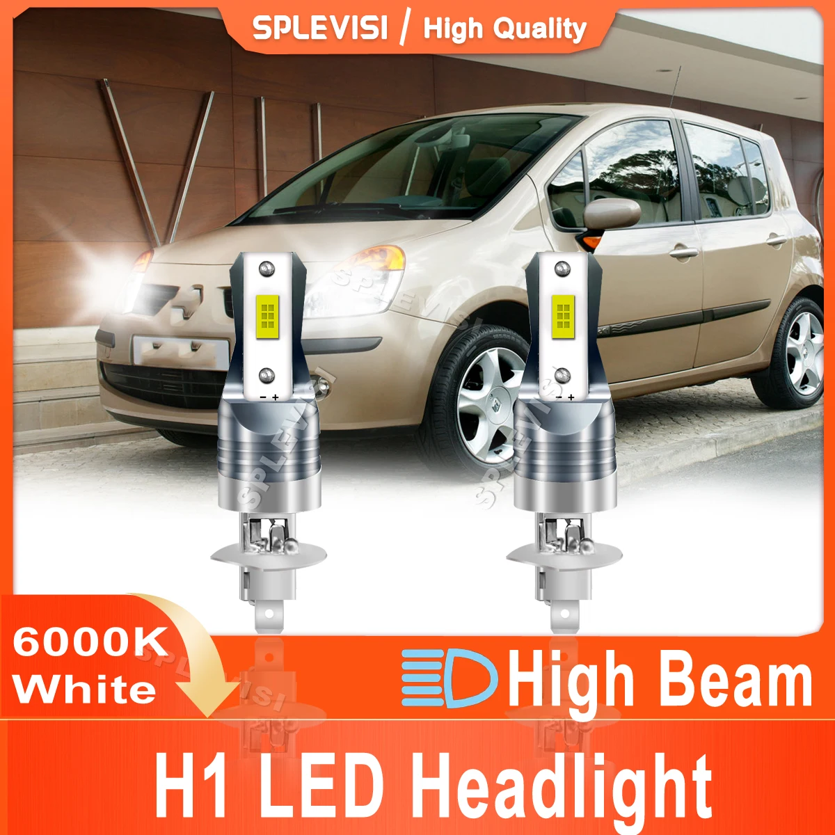 

2x H1 Led Car Light 90W 9000LM XID White For Renault Modus 2004 2005 2006 2007 2008 2009 2010 2011 2012 Led Headlight High Beam