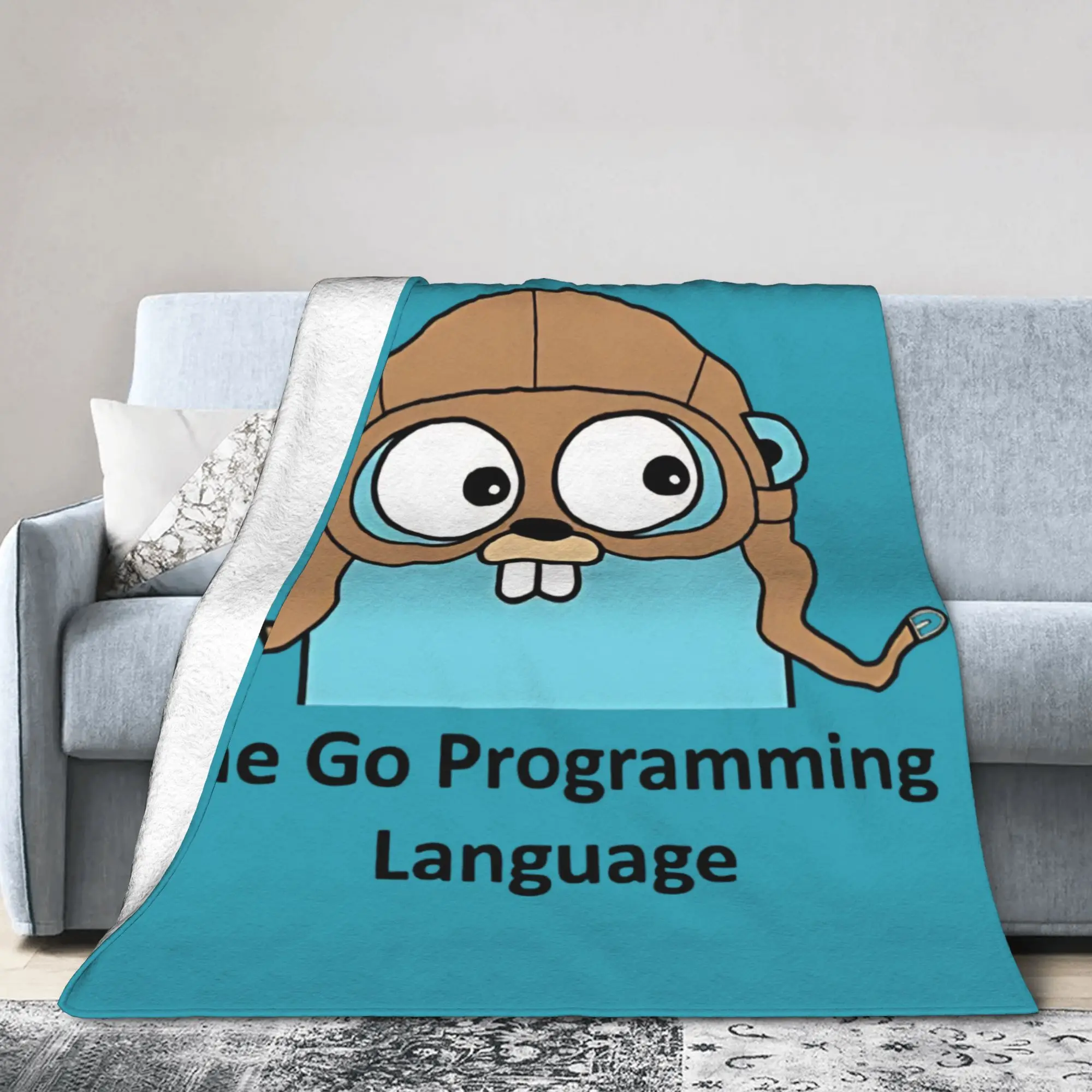 Y2K Go GoLang Gopher Programming Language  Blankets Ultra-Soft Flannel  Relax Throw Blankets Machine Washable