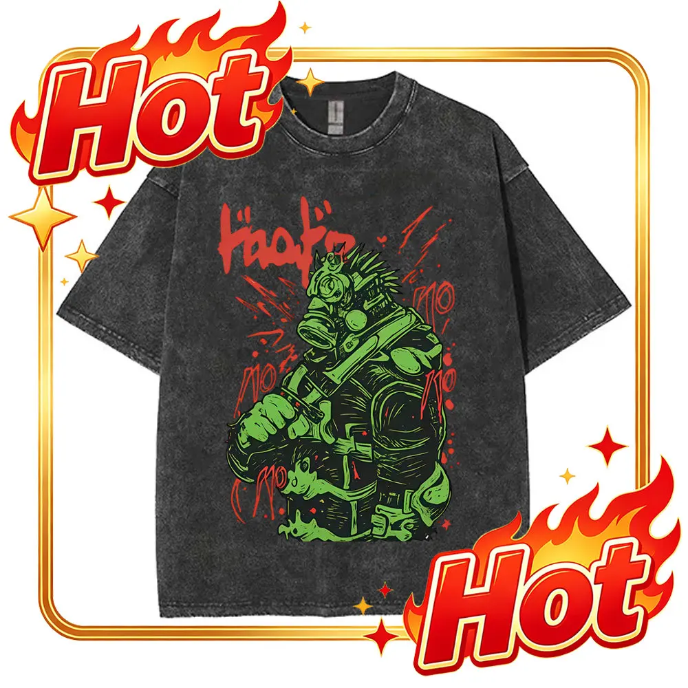 Custom Washed Vintage Anime Dorohedoro Welcome To Chaos Kaiman Graphic T-shirts Men Women Cartoon Manga Oversized Short Sleeve