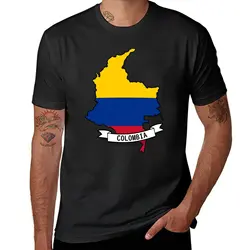 New Colombia Flag Map T-Shirt funny t shirt summer top vintage t shirt t shirt for men