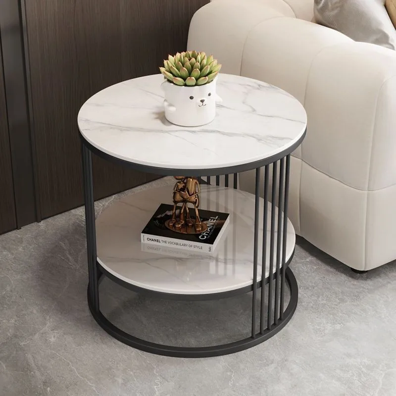 Cream wind round bedroom bedside table living room household with drawers small coffee table simple